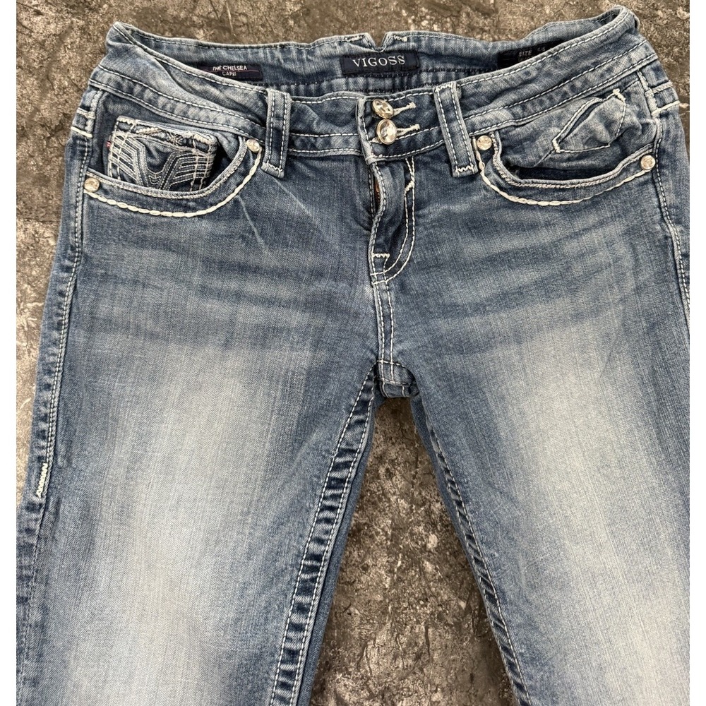 Vigoss The Chelsea Vintage‎ Capri Cropped Denim Jeans Womens Size 5/6 - Picture 3 of 15
